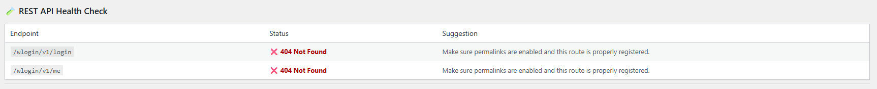 REST API Health Check