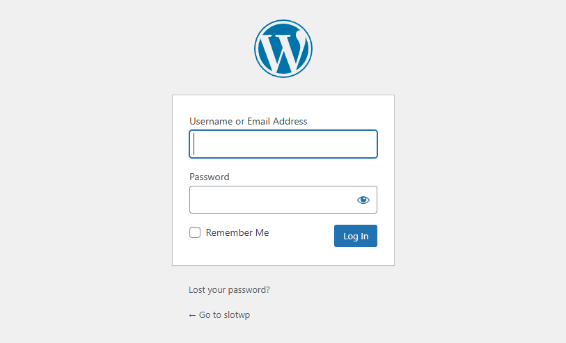 WordPress login page (screenshot)
